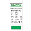 Tracon ESPD2+3-40-2P, T2+T3 AC típusú túlfeszültség levezető, egybeépített Uc:275V; In:20kA; Imax40kA; Uoc:10kV; Up:1,3kV; 2P