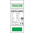 Tracon ESPD3-5-1+1P, T3 AC típusú túlfeszültség levezető, egybeépített Uc:275V; In:5kA; Uoc:10kV; Up:1,2kV; 1+1P