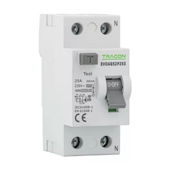 Tracon EVOAGS2P253 szelektív áram-védőkapcsoló RCD A(S) 2P 300 mA 25A