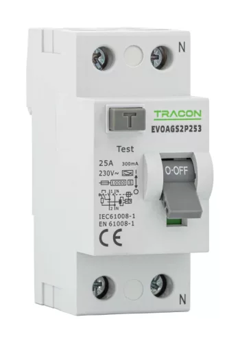 Tracon EVOAGS2P803 szelektív áram-védőkapcsoló RCD A(S) 2P 300 mA 80A