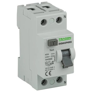   Tracon EVOAV2P8003 Áram-védőkapcsoló, 2 pólusú 80A, 30mA, 10kA, AC
