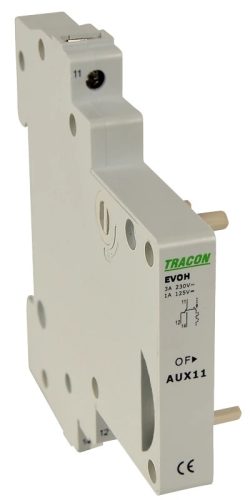 Tracon EVOH-AUX11, Segédérintkező EVOH kismegszakítóhoz 230V, 50Hz, In:6A W=9mm; 0,5-4mm2