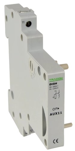 Tracon EVOH-AUX11, Segédérintkező EVOH kismegszakítóhoz 230V, 50Hz, In:6A W=9mm; 0,5-4mm2