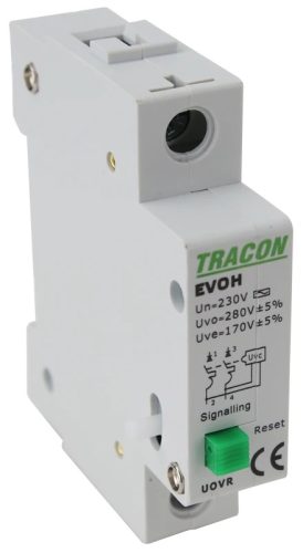 Tracon EVOH-UOVR, Feszültségcsökkenési-növekedési kioldó EVOH-hoz Un:230VAC, 50Hz, Udown:170VAC, Uup:270VAC