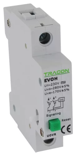 Tracon EVOH-UOVR, Feszültségcsökkenési-növekedési kioldó EVOH-hoz Un:230VAC, 50Hz, Udown:170VAC, Uup:270VAC