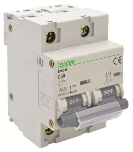 Tracon EVOHB280 nagyáramú kismegszakító 2P B 80A 10kA