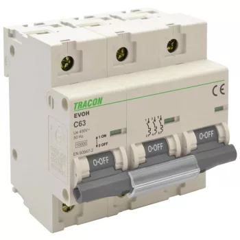 Tracon EVOHB3100 nagyáramú kismegszakító 3P B 100A 10kA