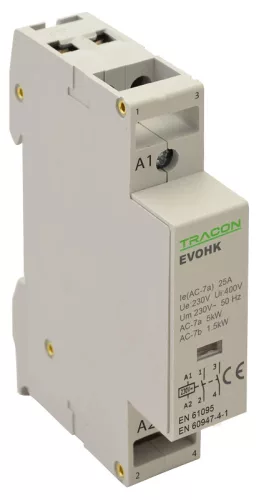 Tracon EVOHK2-25 installációs kontaktor 25A 2×NO 230 V AC