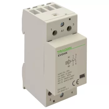 Tracon EVOHK2-40 installációs kontaktor 40A 2×NO 230 V AC