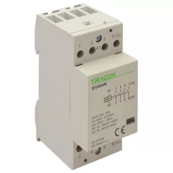 Tracon EVOHK4-25 installációs kontaktor 25A 4×NO 230 V AC