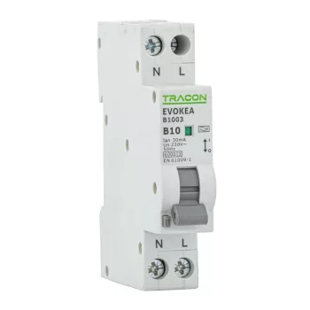 Tracon EVOKEAB603 elektronikus kombinált védőkapcsoló FI-LS A 1 modul B 6A