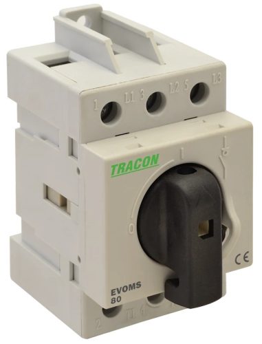 Tracon EVOMS100/3, Sorolható lakatolható szakaszoló kapcsoló 400V, 50Hz, 100A, 3P, 25-50mm2