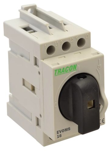 Tracon EVOMS16/3, Sorolható lakatolható szakaszoló kapcsoló 400V, 50Hz, 16A, 3P, 10mm2