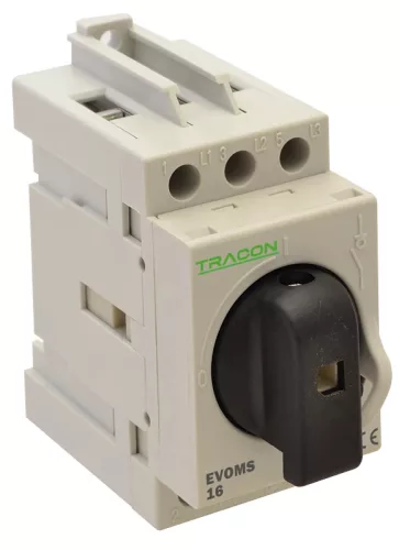 Tracon EVOMS20/3, Sorolható lakatolható szakaszoló kapcsoló 400V, 50Hz, 20A, 3P, 10mm2