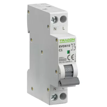 Tracon EVON10C6 kismegszakító 1P+N C 6A 10 kA