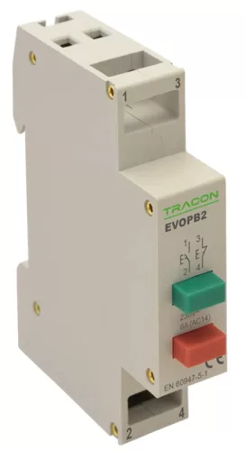 Tracon EVOPB2 moduláris nyomógomb 1×NO + 1×NC piros/zöld