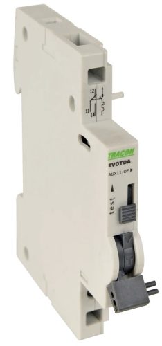 Tracon EVOTDA-AUX11, Segédérintkező EVOTDA kismegszakítóhoz 230V, 50Hz, In:6A W=9mm; 0,5-4mm2