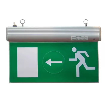   Tracon EXIT-01-J, Élvilágítós LED kijáratjelző ragasztható piktogramokkal 230V, 50Hz, 13×LED, 3h, 2,4V / 900mAh, Ni-Cd