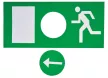 Tracon EXIT-02-J, Élvilágítós LED kijáratjelző ragasztható piktogramokkal 230V, 50Hz, 8×LED, 3h, 2,4V / 900mAh, Ni-Cd
