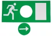 Tracon EXIT-02-J, Élvilágítós LED kijáratjelző ragasztható piktogramokkal 230V, 50Hz, 8×LED, 3h, 2,4V / 900mAh, Ni-Cd