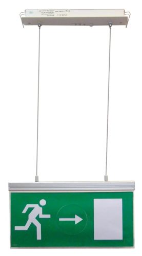 Tracon EXIT-03-J, Élvilágítós LED kijáratjelző ragasztható piktogramokkal 230V, 50Hz, 18×LED, 3h, 3,6V / 900mAh, Ni-Cd