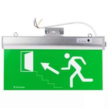   Tracon EXIT-04-J Élvilágítós LED kijáratjelző ragasztható piktogramokkal 230V, 50Hz, 36×LED, 3h, 3,7V / 1200mAh, Li-ion, IP30