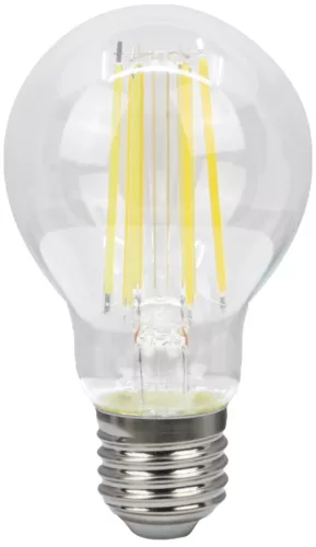 Tracon FILA6012NW COG LED gömb fényforrás, átlátszó 230 VAC, E27, 12W, 1530 lm, A60, 4000K, EEI=E