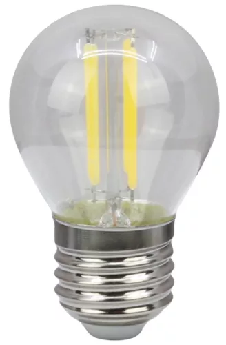 Tracon FILG454NW COG LED gömb fényforrás, átlátszó 230 VAC, E27, 4W, 470 lm, G45, 4000K, EEI=E