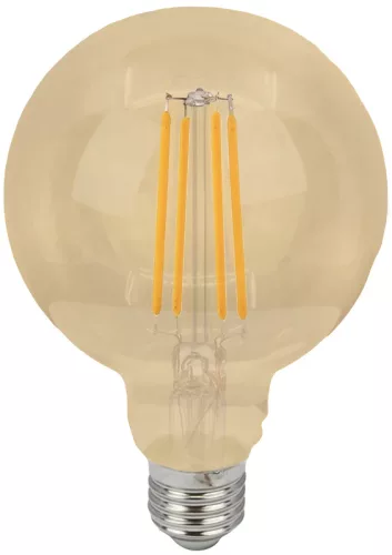 Tracon FILGG958W COG LED gömb fényforrás, arany 230 VAC, E27, 7W, 800 lm, G95, 2500K, EEI=E