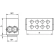 Tracon FLE-16 Főáramköri leágazó kapocs, sínre szerelhető, szürke 2×16mm2 / 2×16mm2, 400VAC, 76A