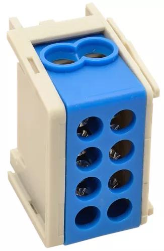 Tracon FLE-35/25K Főáramköri leágazó kapocs, sínre szerelhető, kék 1×35+1×25mm2/1×35+1×25mm2, 400VAC, 125A