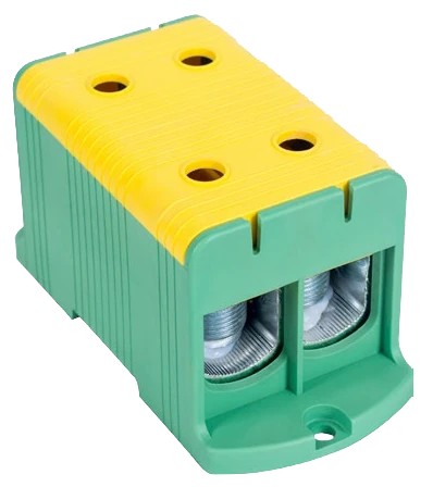 Tracon FLEAL-240/2ZS Főáramköri leágazó kapocs, felületre szerelhető, zöld/sárga 35-240mm2, max. 800VAC, max.425A