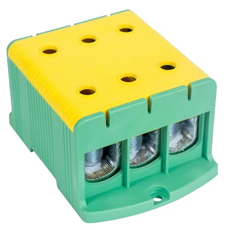 Tracon FLEAL-240/3ZS Főáramköri leágazó kapocs, felületre szerelhető, zöld/sárga 35-240mm2, max. 800VAC, max.425A