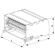 Tracon FLSO16-4P11 Moduláris elosztóblokk nyitható fedéllel 3×16(10) mm2 / 8×10(6) mm2, 500VAC/DC, 80A