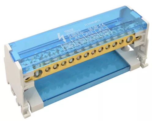 Tracon FLSO25-2P11 Moduláris elosztóblokk nyitható fedéllel 2×25(25)mm2 / 4×10(6)mm2, 5×16(10)mm2, 500VAC/DC, 100A