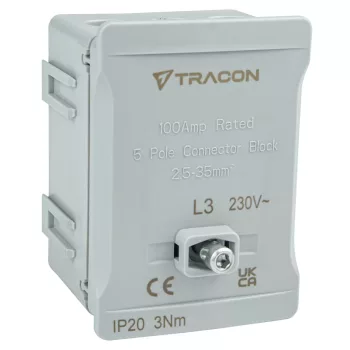   Tracon FSK35SZ Fővezetéki sorozatkapocs, plombálható, szürke 2x35mm2 / 3x35mm2, 690VAC, 100A