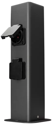 Tracon GARN2S Kültéri energiaoszlop SCHUKO csatlakozóval, antracit 2xSCHUKO, max.16A, 250VAC, 2600W, 3x1,5mm2, H05VV-F, IP54, 85x85x350mm