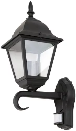 Tracon GARUME27, Kültéri fali lámpa mozgásérz. álló karos 230VAC, 50Hz, E27, max.60W, IP54, EEI=A++,A+,A,B,C,D,E