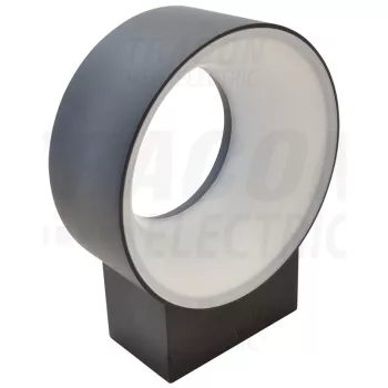   Tracon GLOO8NW, Járdavilágító kör alakú LED fali lámpatest, fekete 200-240VAC, 8 W, 650 lm, 4000 K, IP65,