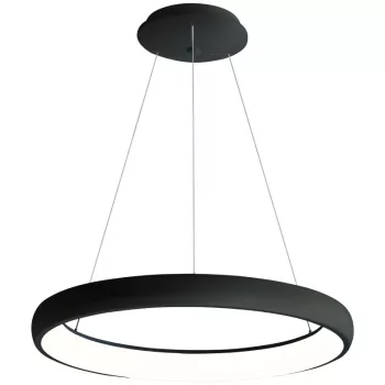 LED függesztett gyűrű lámpa fekete, távirányítós, 230 VAC, 32W, 2200 lm, 3000/4000/6500K, D=410 mm, EEI=G, Tracon GLORHB32W