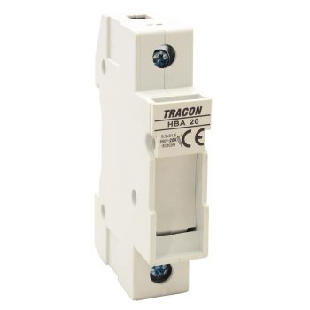   Tracon HBA-1P-20, Szakaszolókapcsoló-biztosító hengeres bizt.hoz, maszkolható 20A, 8x32mm; Un=230V/400V