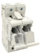 Tracon HBA-2P-50, Szakaszolókapcsoló-biztosító hengeres bizt.hoz, maszkolható 50A, 14x51mm; Un=230V/400V