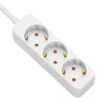 Tracon HE3-5M hordozható elosztósáv 3×SCHUKO 5 m fehér