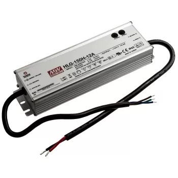   Tracon HLG-150H-12A, Professzionális fém házas LED meghajtó 90-305 VAC / 12 VDC; 150 W; 0-12,5 A; PFC; IP65