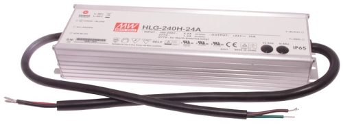 Tracon HLG-240H-12A, Professzionális fém házas LED meghajtó 90-305 VAC / 12 VDC; 240 W; 0-16 A; PFC; IP65