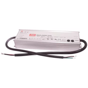   Tracon HLG-240H-24A, Professzionális fém házas LED meghajtó 90-305 VAC / 24 VDC; 240 W; 0-10 A; PFC; IP65