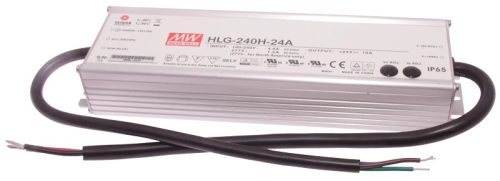 Tracon HLG-240H-24A, Professzionális fém házas LED meghajtó 90-305 VAC / 24 VDC; 240 W; 0-10 A; PFC; IP65
