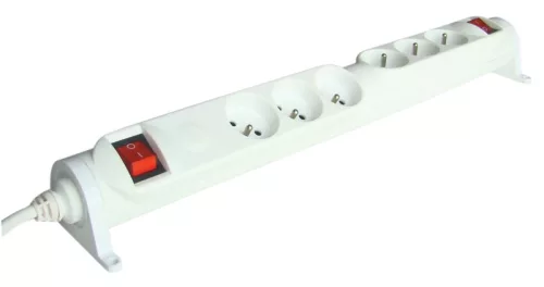 Tracon HRRKF3/3, Forgatható-rögzíthető-csapos kivitelű elosztósáv, kapcsolós 2×3×FRENCH, 3m, max.16A, 250VAC, 3680W, 3x1,5mm2, H05VV-F