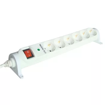   Tracon HRRKT6, Forgatható-rögzíthető-túlfesz.védelem elosztósáv, kapcsolós 6×SCHUKO, 3m, max.16A, 250VAC, 3680W, 3x1,5mm2, H05VV-F