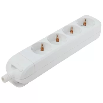   Tracon HUR-04, Újravezetékezhető, hordozható elosztósáv 4×SCHUKO, max.16A, 250VAC